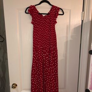 Free People Red combo dress